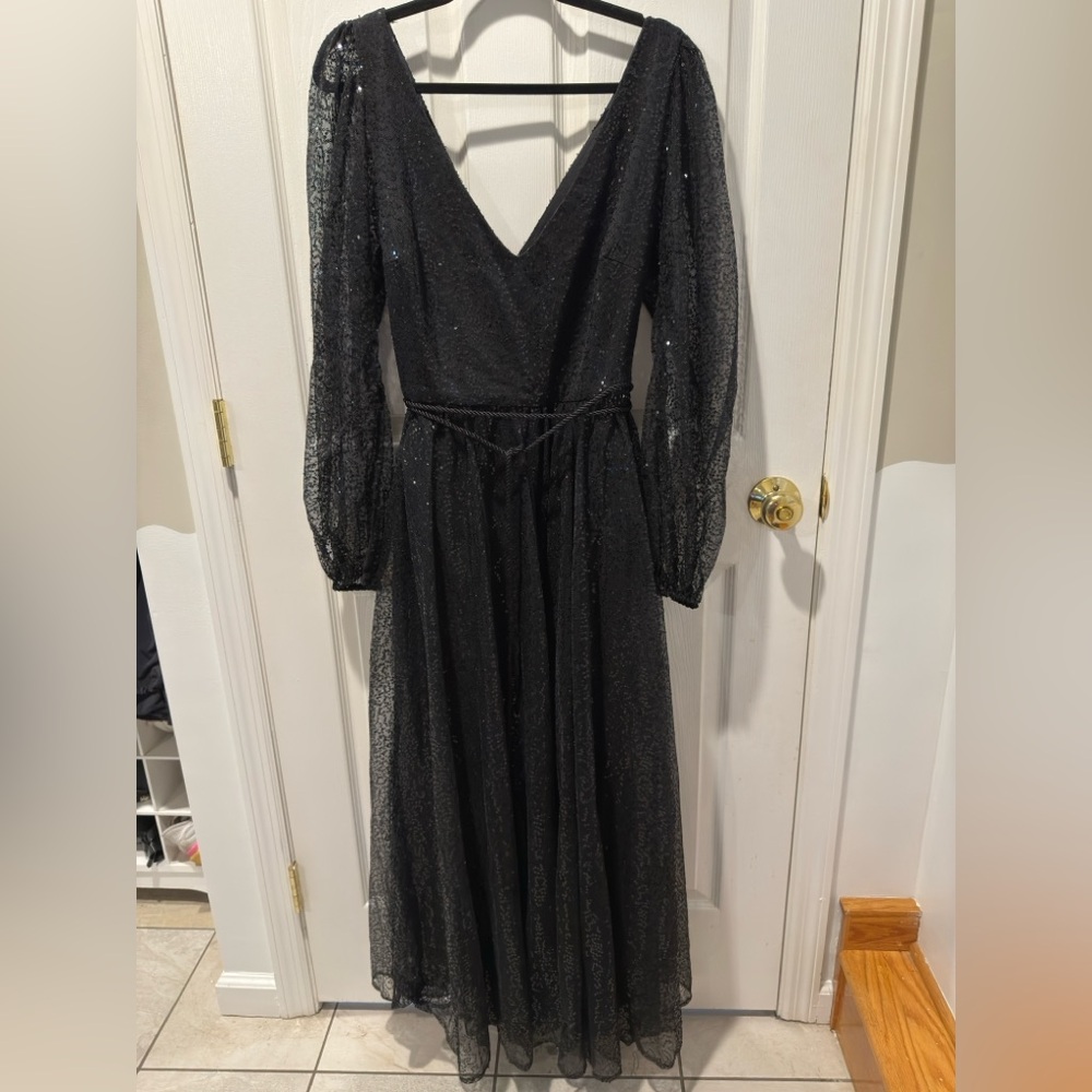 City Chic Elegant Black Long Sleeve Dress